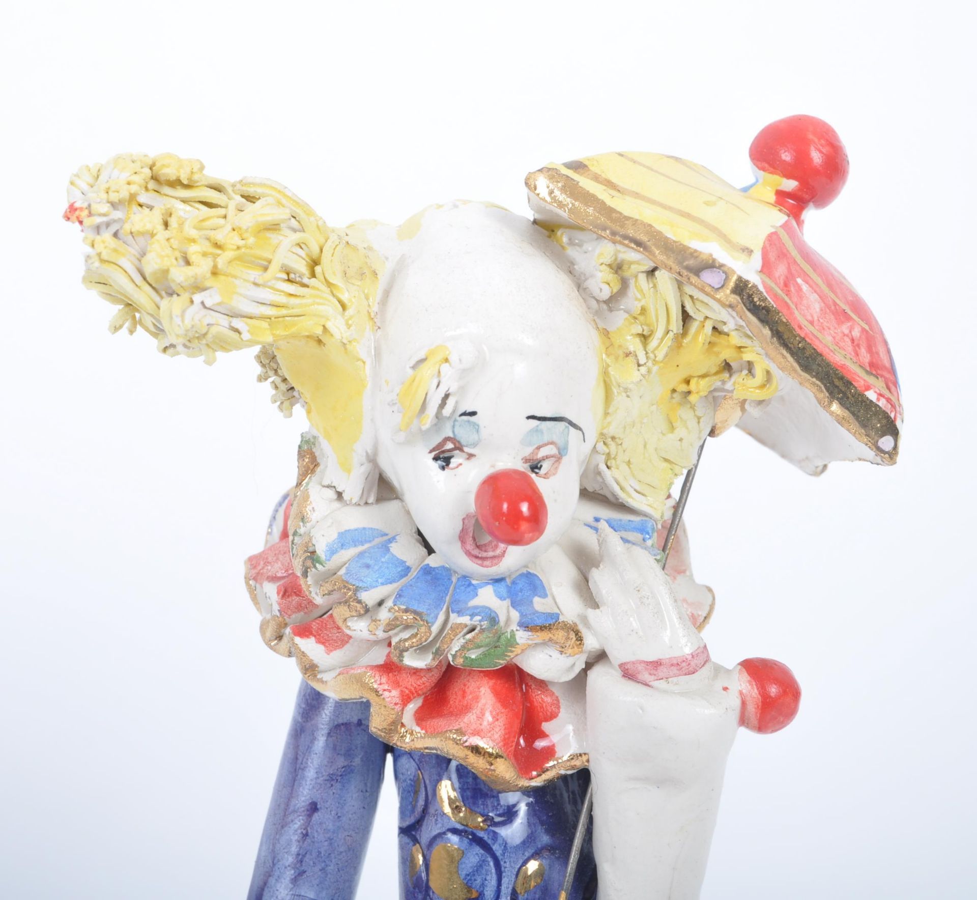 BELIEVED BASSANO ITALY VINTAGE PORCELAIN HAND PAINTED CLOWN - Image 2 of 6