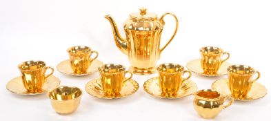 VINTAGE 20TH CENTURY WADE GOLD PORCELAIN TEA COFFEE SERVICE