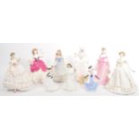 COLLECTION OF BONE CHINA PORCELAIN TABLEWARE LADY FIGURES