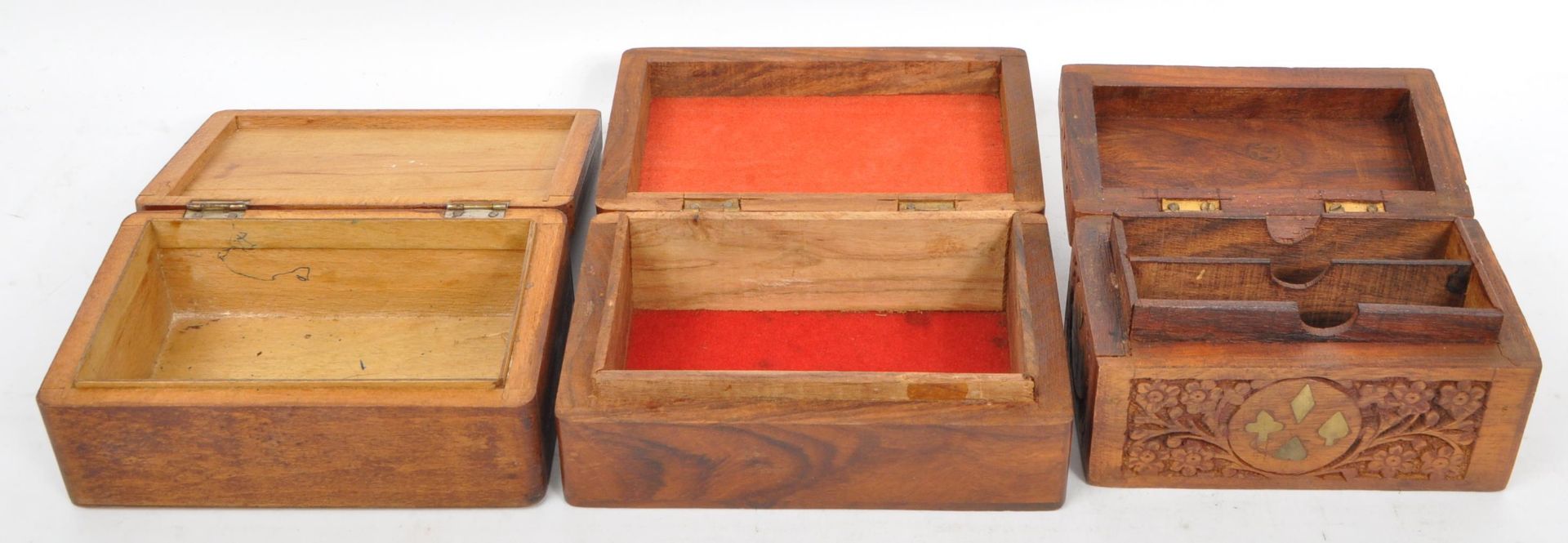 COLLECTION OF VINTAGE 20TH CENTURY CARVED & INLAID BOXES - Image 7 of 8