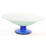 VINTAGE 20TH CENTURY BELIEVED BRISTOL BLUE CENTRE PIECE BOWL