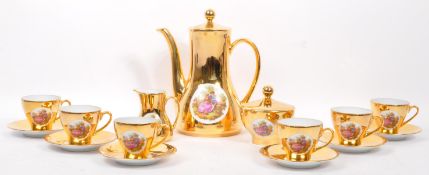 MID CENTURY RHEINPFALZ HARTPORZELLAN GILT TEA SERVICE