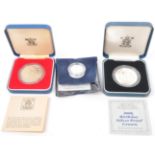 THREE 20TH CENTURY SILVER PROOF COINS