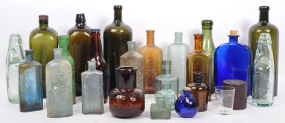 LARGE COLLECTION OF 19TH CENTURY GLASS BOTTLES