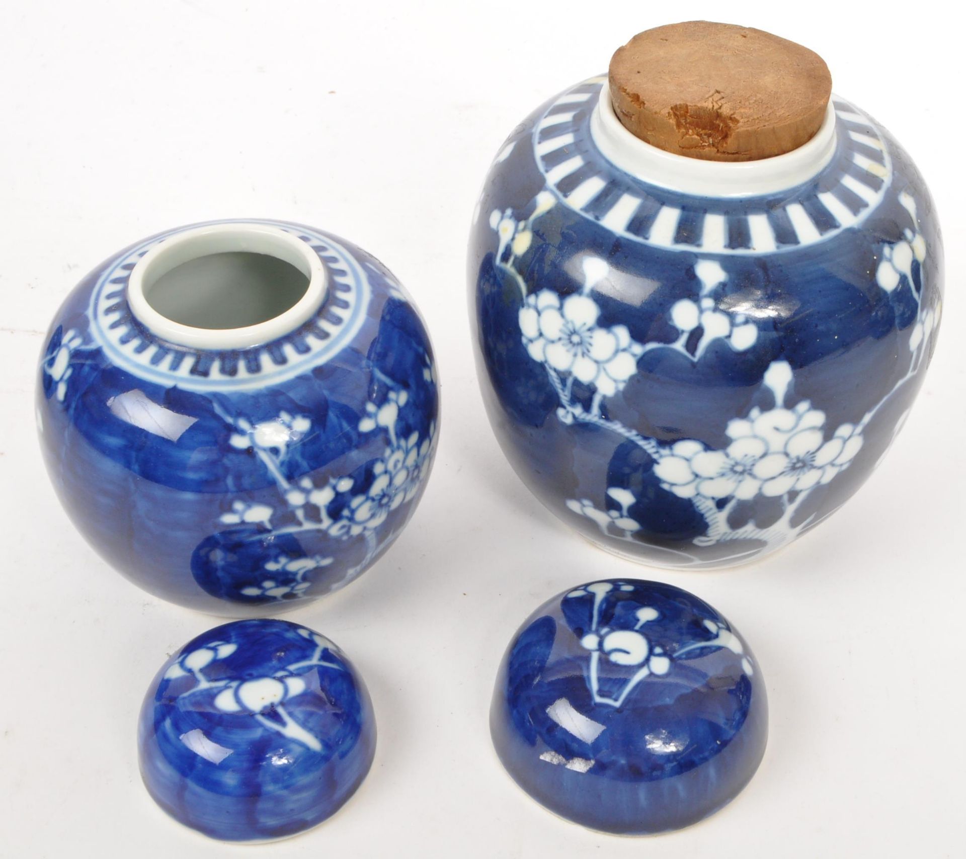 FIVE 19TH CENTURY & LATER CHINESE PORCELAIN PRUNUS GINGER JARS - Image 5 of 6