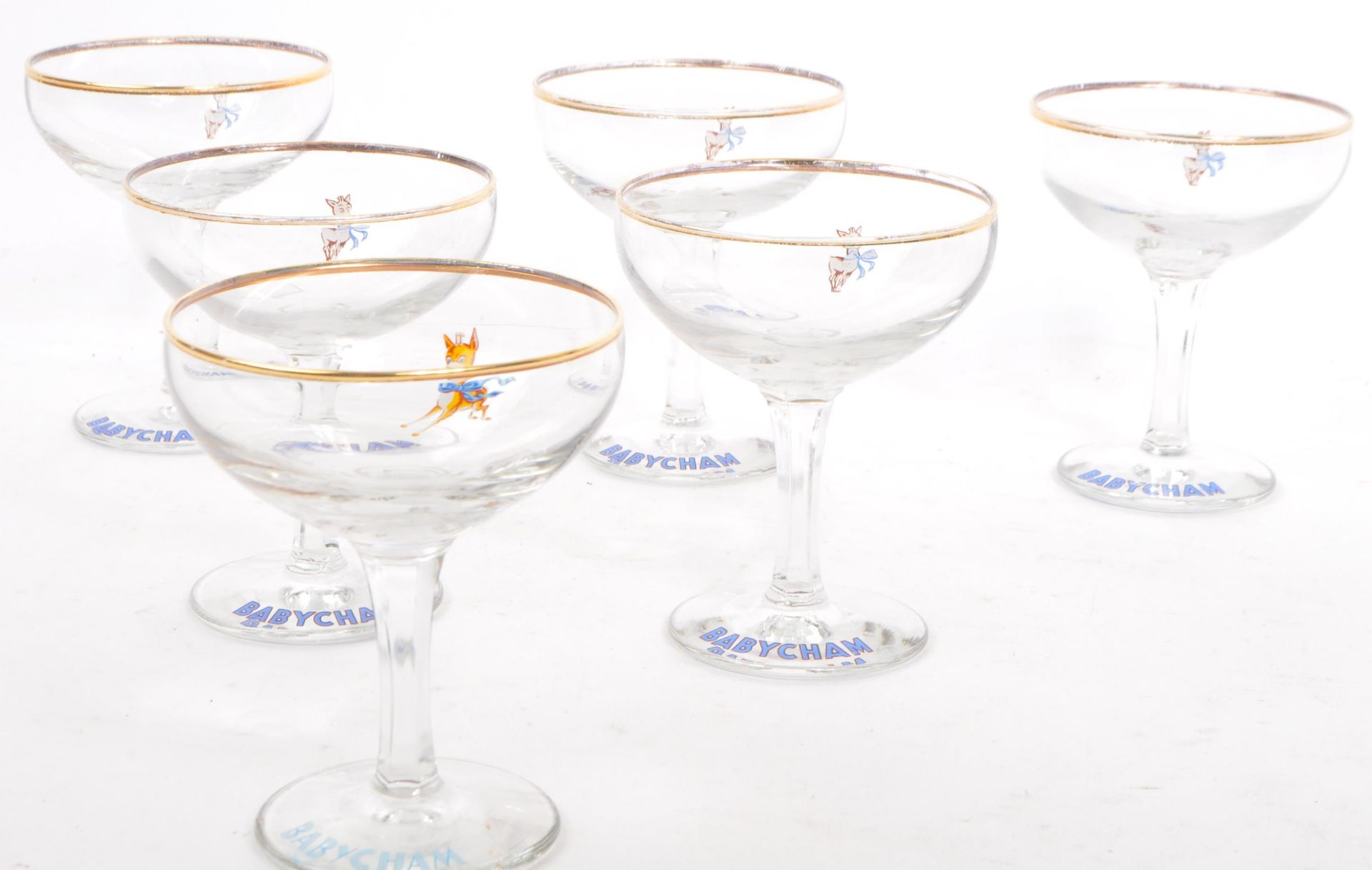 SIX VINTAGE BABYCHAM COCKTAIL COUPE GLASSES - Bild 2 aus 7