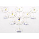 SIX VINTAGE BABYCHAM COCKTAIL COUPE GLASSES