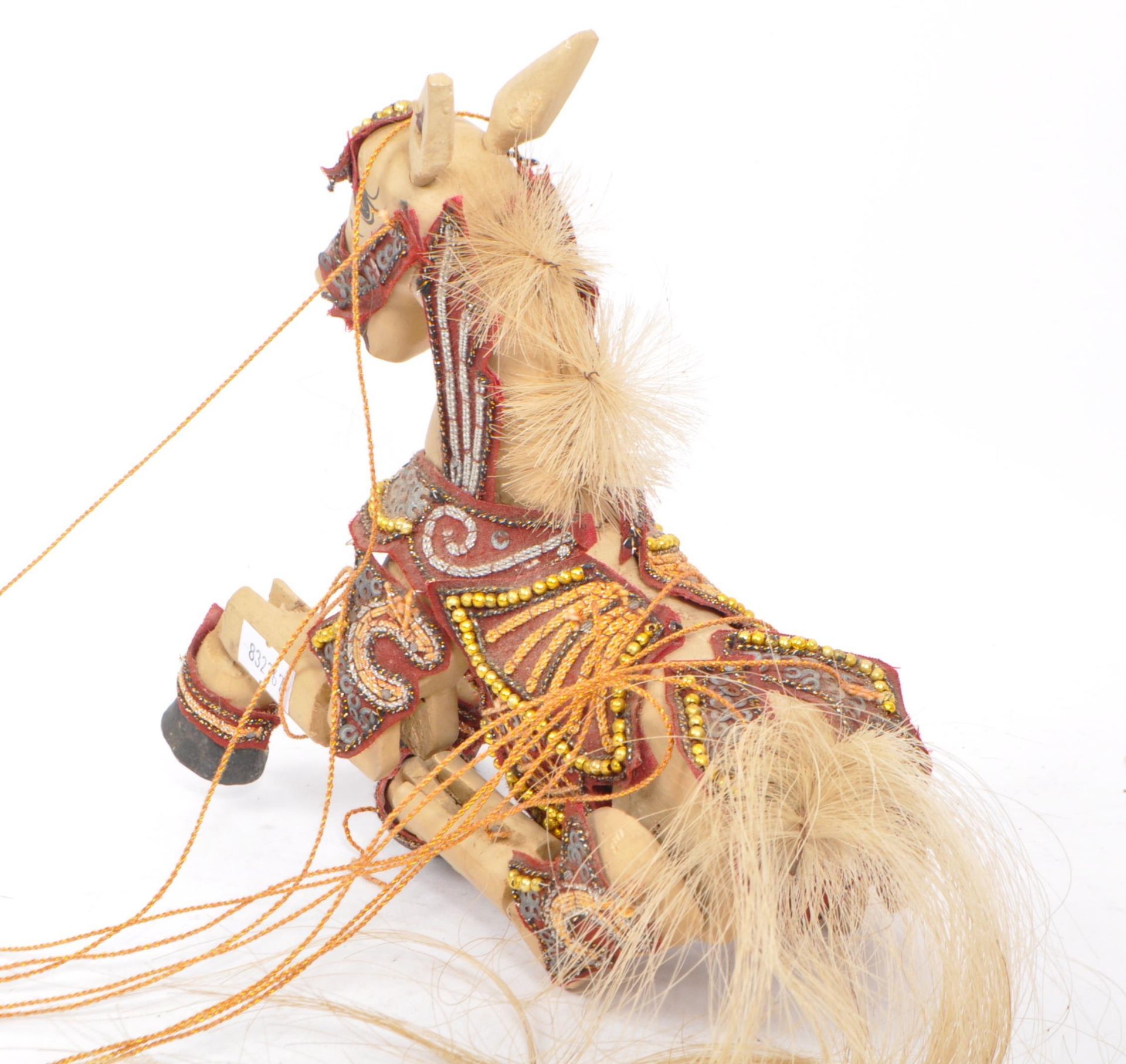 VINTAGE 20TH CENTURY GILT DECORATED HORSE PUPPET - Bild 6 aus 6