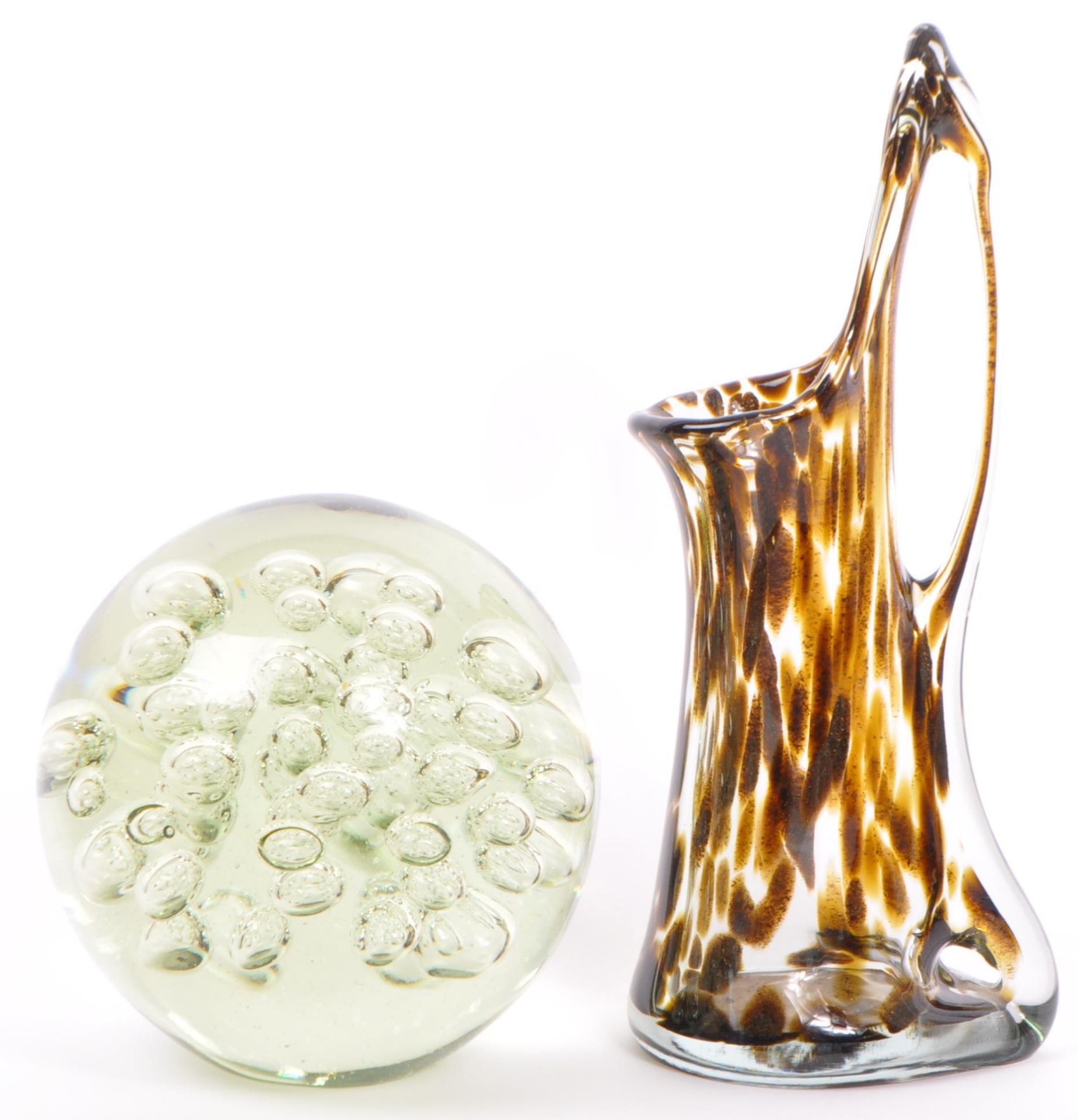 PAIR OF STUDIO ART GLASS SCULPTURES JUG DOOR STOP