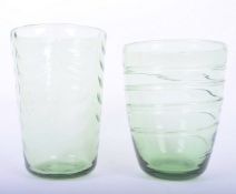 TWO RETRO MID CENTURY WHITEFRIARS STUDIO ART GLASS VASES