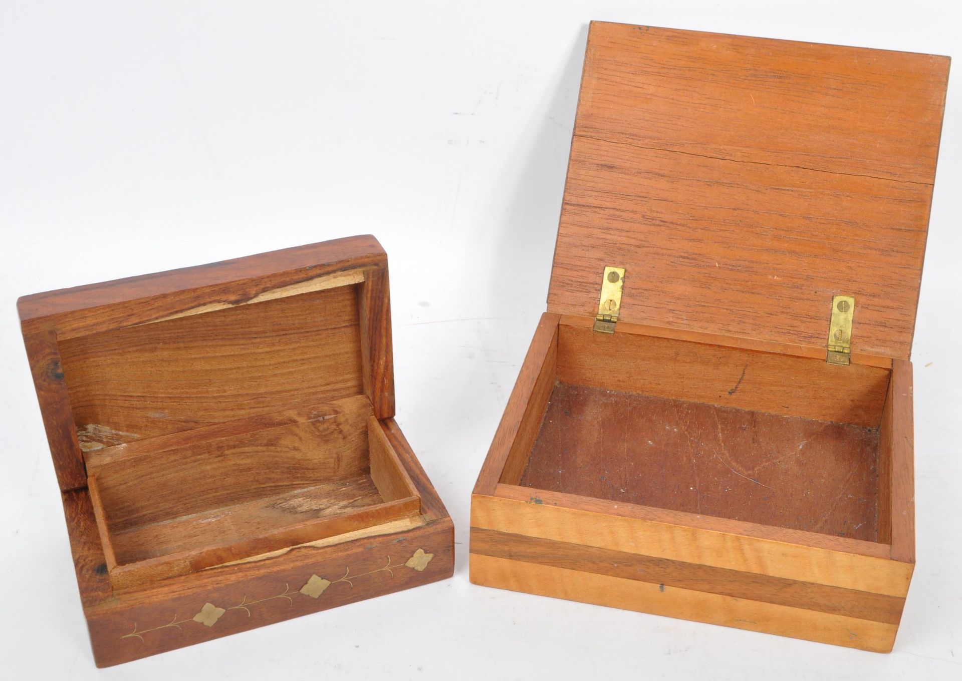 COLLECTION OF VINTAGE 20TH CENTURY CARVED & INLAID BOXES - Image 5 of 8