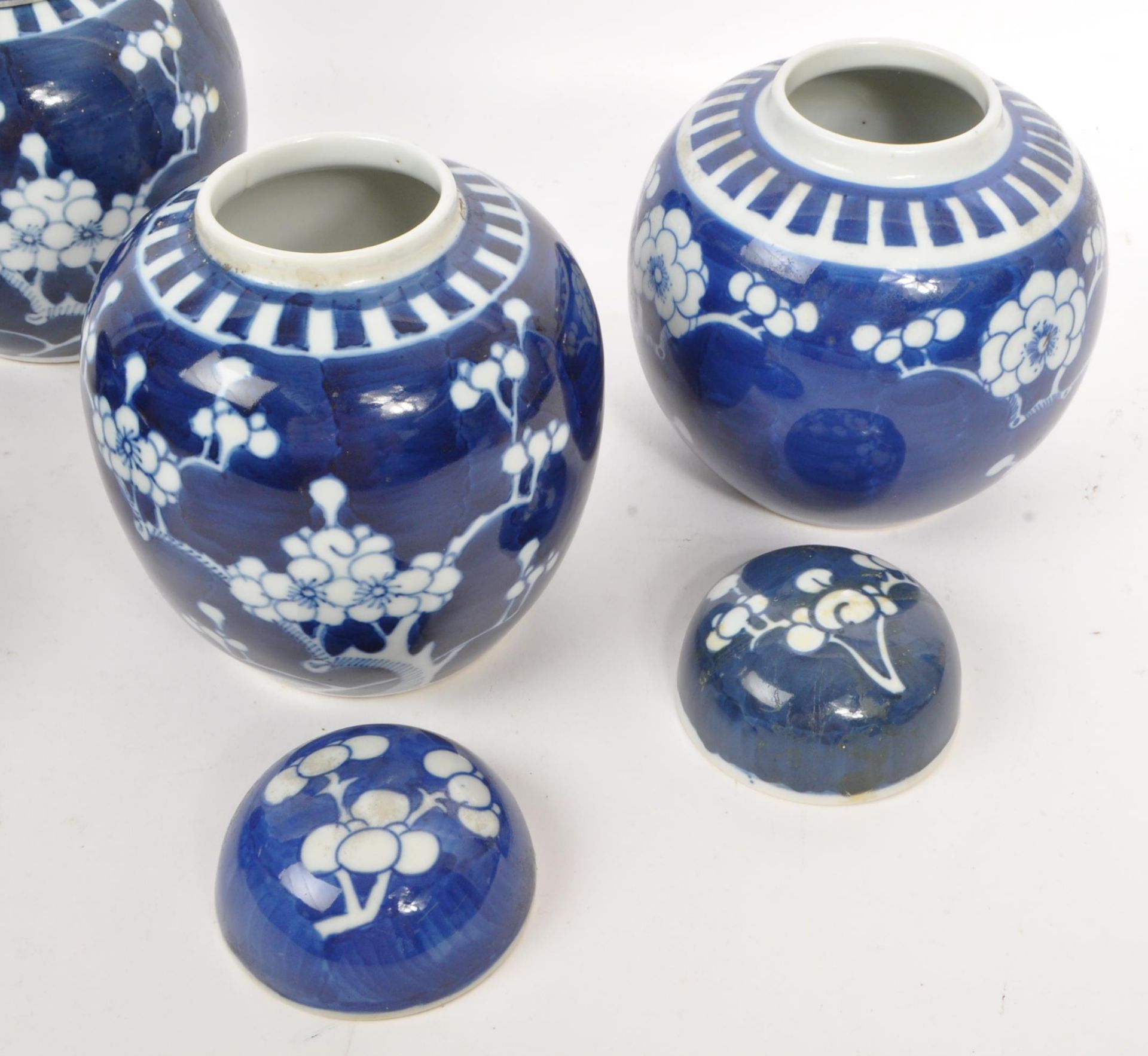 FIVE 19TH CENTURY & LATER CHINESE PORCELAIN PRUNUS GINGER JARS - Image 4 of 6