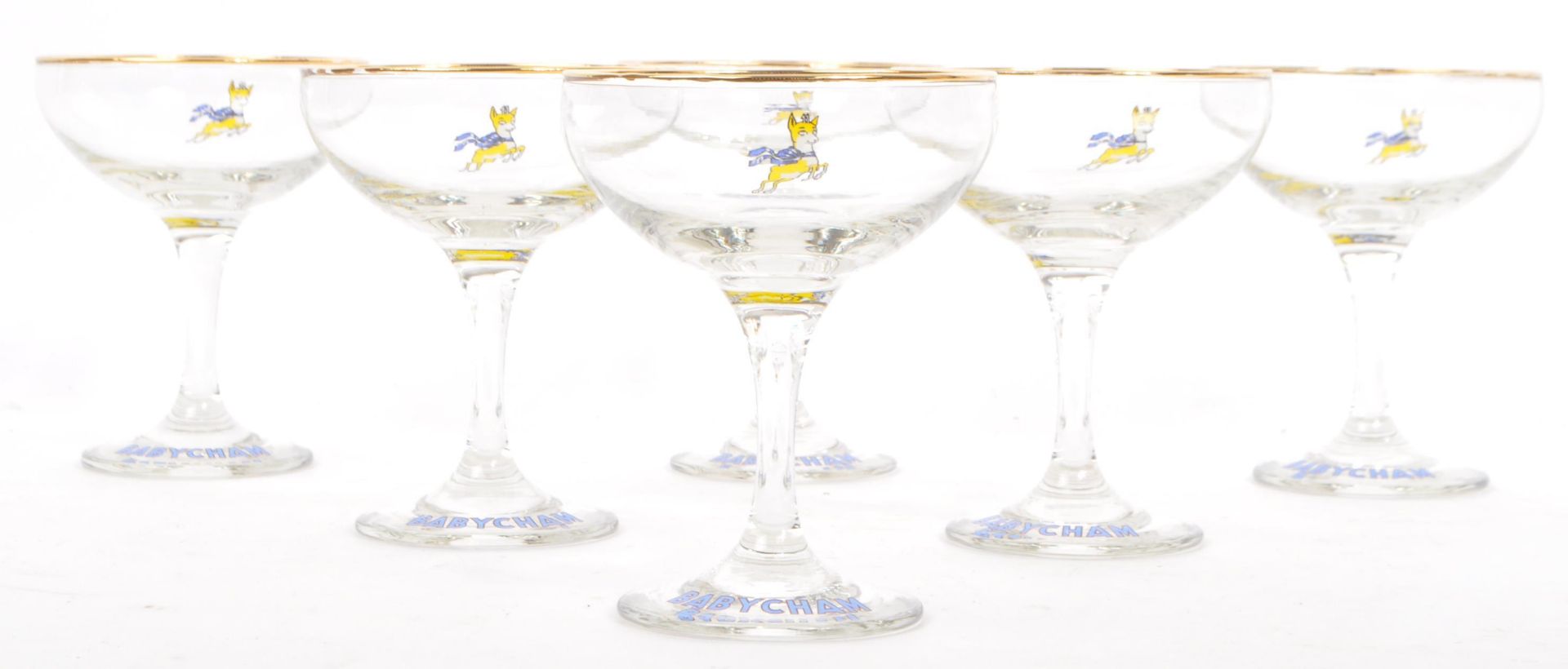 SIX VINTAGE BABYCHAM COCKTAIL COUPE GLASSES - Image 5 of 5