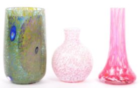 COLLECTION OF THREE HAND MADE & BLOWN STUDIO GLASS PIECES