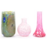COLLECTION OF THREE HAND MADE & BLOWN STUDIO GLASS PIECES