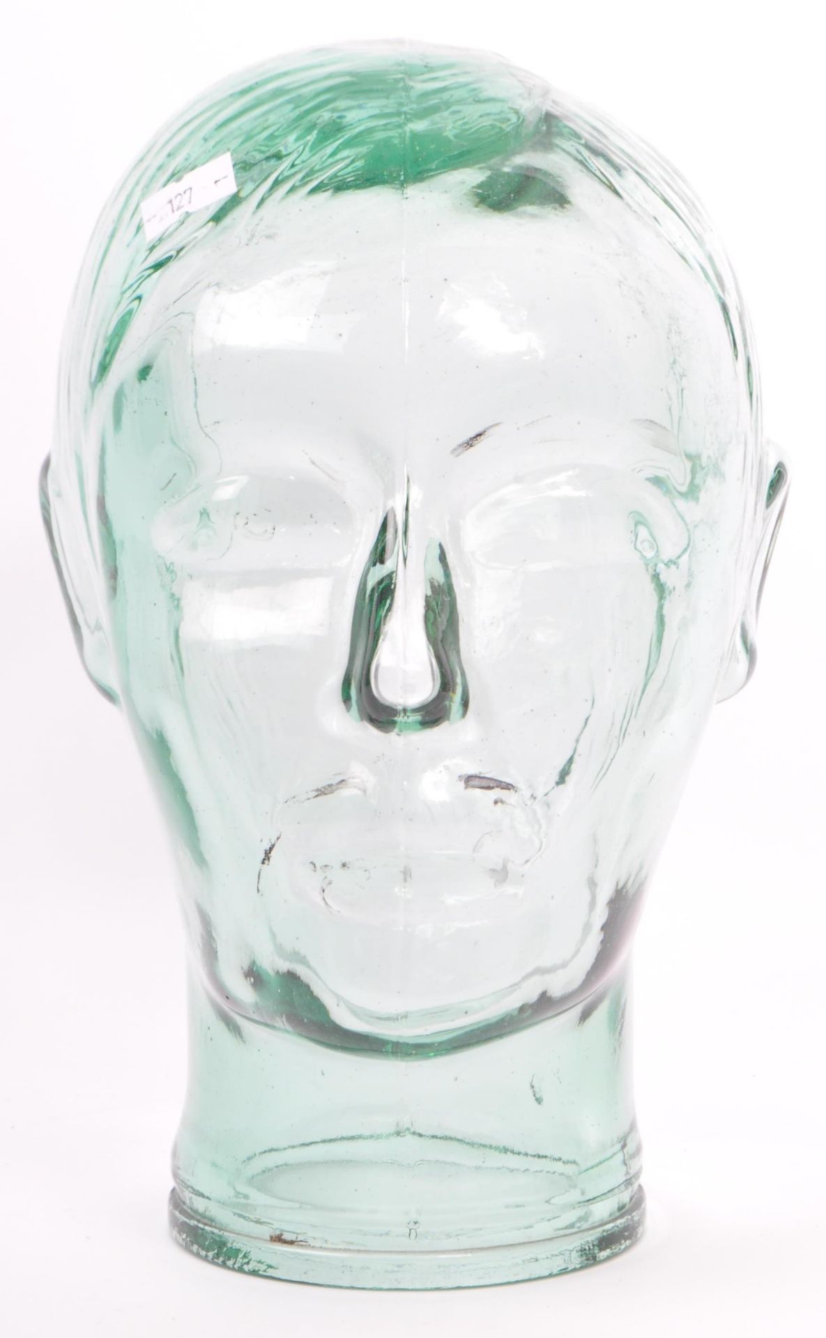 VINTAGE 20TH CENTURY PRESSED GLASS PHRENOLOGY TYPE HEAD