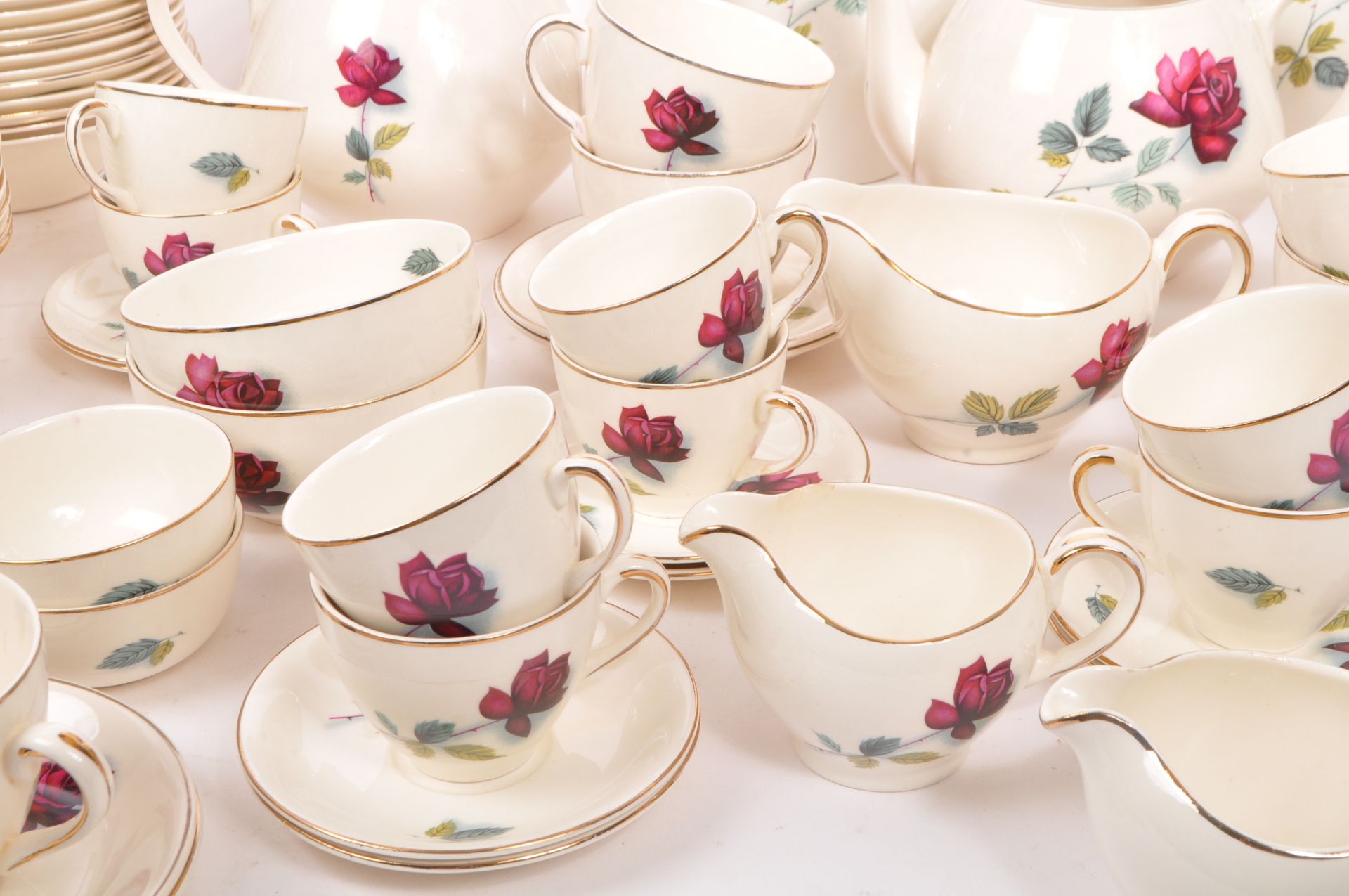 MID CENTURY 1950S REALM ROSE TEA DINNER SERVICE ALFRED MEAKIN - Image 3 of 7