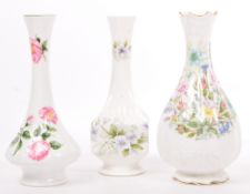 THREE PIECES VINTAGE PORCELAIN CHINA WARE BUD POSEY VASES