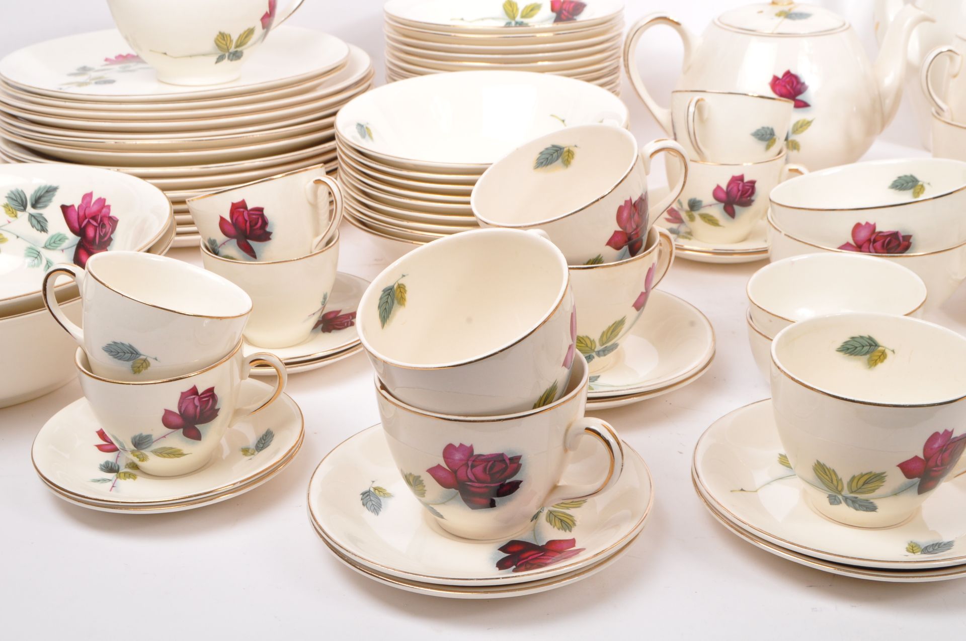 MID CENTURY 1950S REALM ROSE TEA DINNER SERVICE ALFRED MEAKIN - Image 5 of 7