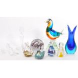 COLLECTION OF RETRO MID CENTURY STUDIO ART GLASS