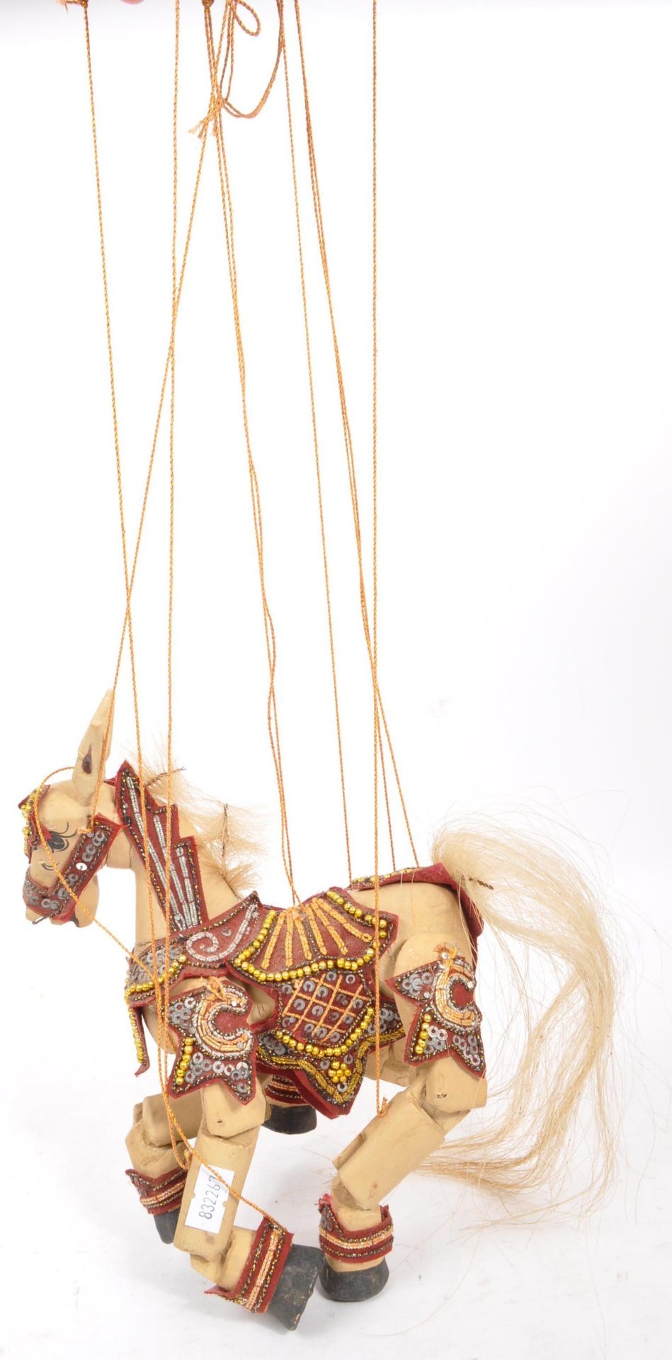 VINTAGE 20TH CENTURY GILT DECORATED HORSE PUPPET