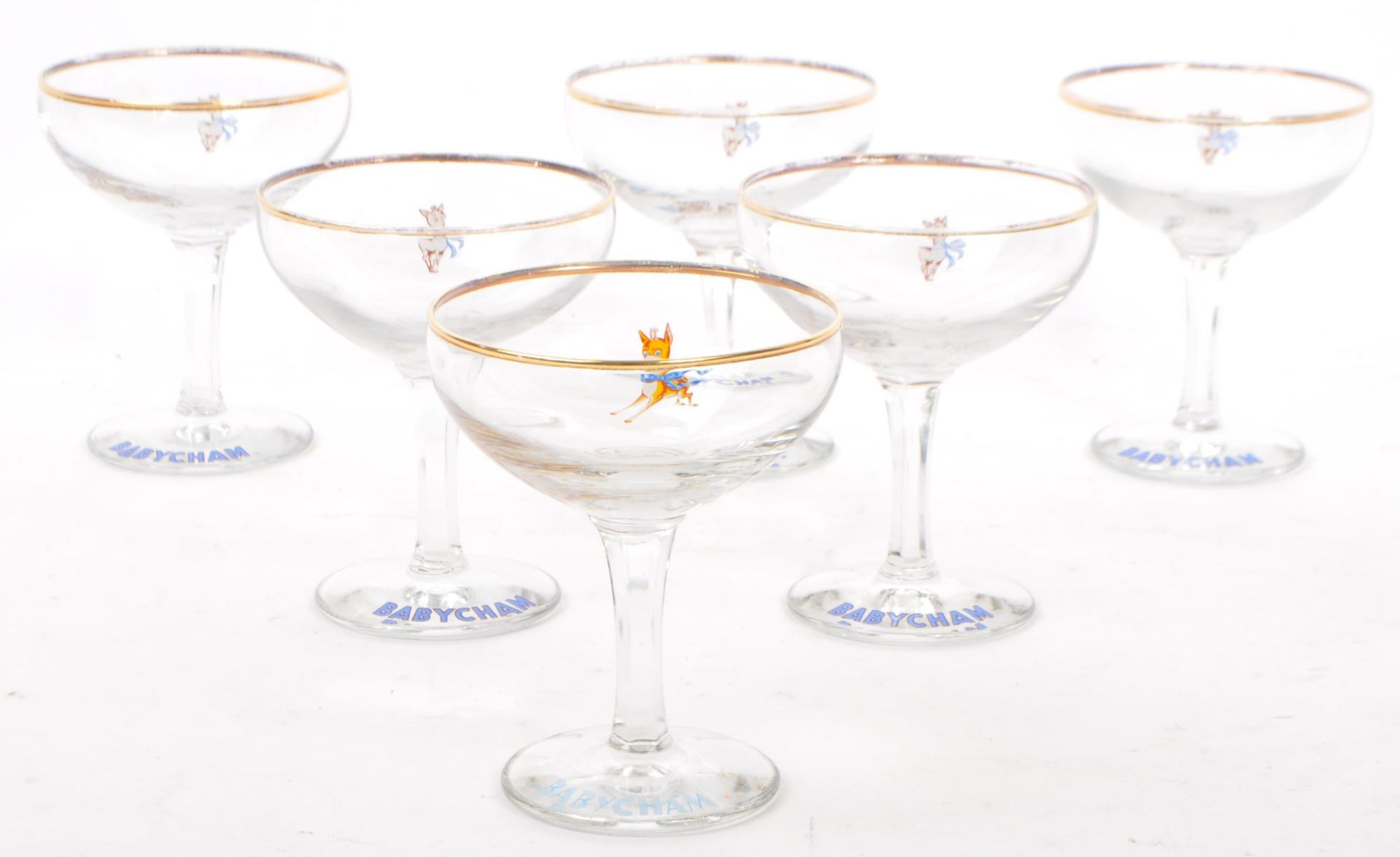 SIX VINTAGE BABYCHAM COCKTAIL COUPE GLASSES - Bild 7 aus 7