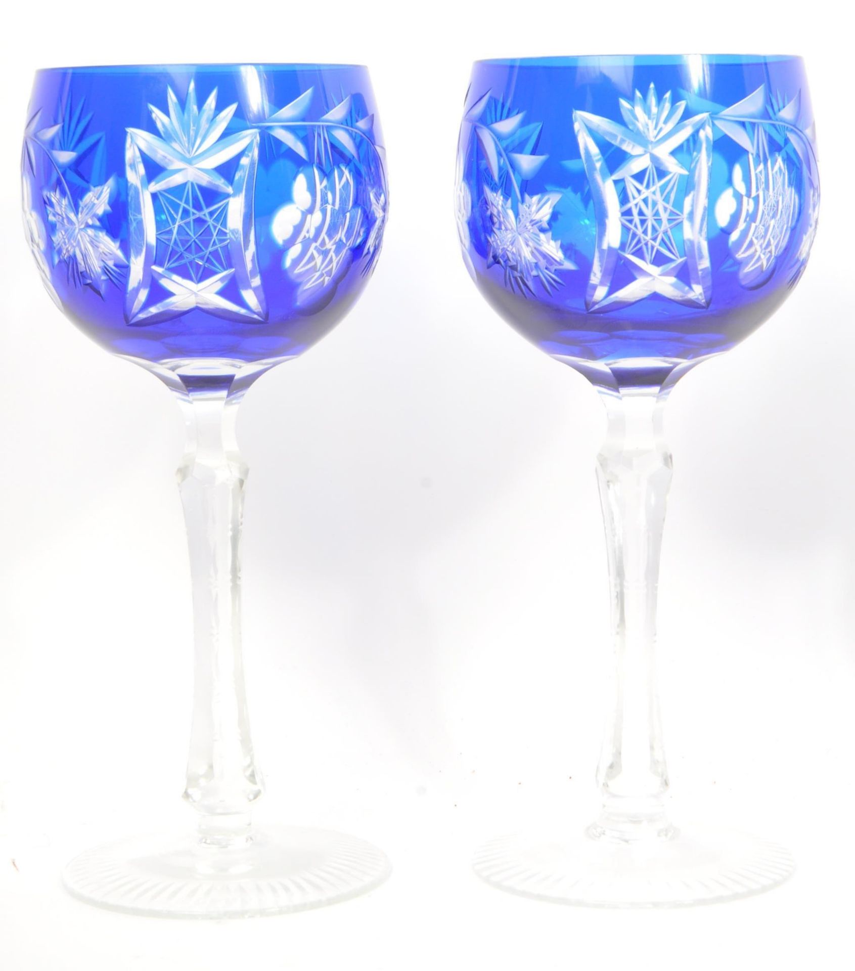 EIGHT MID CENTURY BOHEMIAN CUT HOCK GLASSES - NATCHMANN - Image 3 of 8