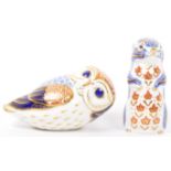 ROYAL CROWN DERBY - TWO ANIMAL BONE CHINA PAPERWIEGHTS