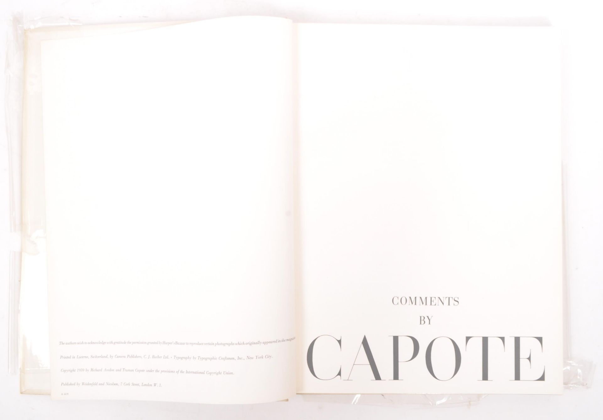 RICHARD AVEDON TRUMAN CAPOTE OBSERVATIONS PHOTOGRAPHY BOOK - Image 2 of 6