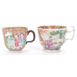 TWO 19TH CENTURY CHINESE FAMILLE ROSE PORCELAIN TEACUPS