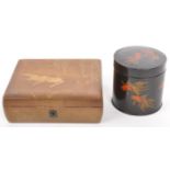 19TH CENTURY MEIJI LACQUERED DOCUMENT BOX & POT