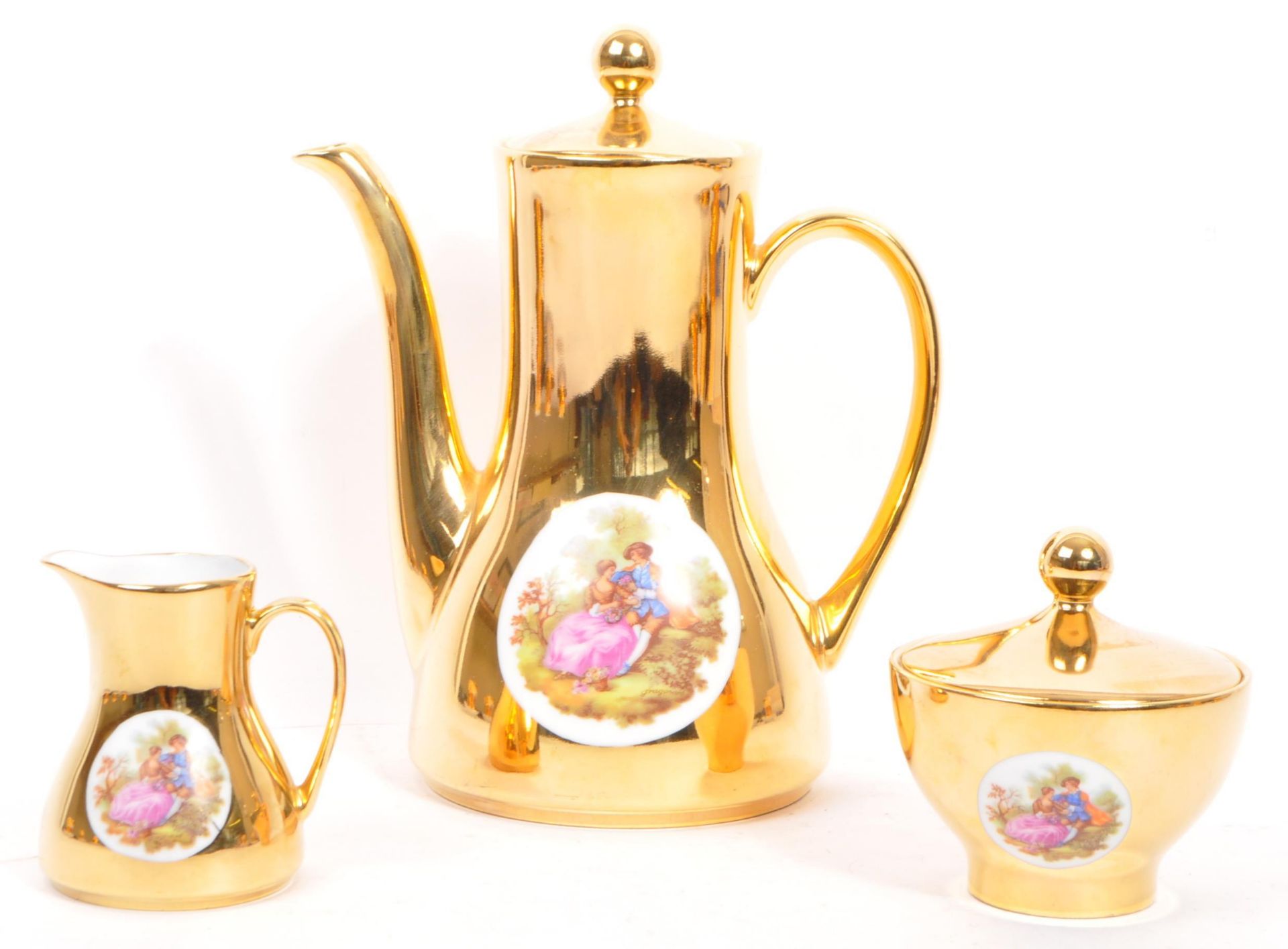 MID CENTURY RHEINPFALZ HARTPORZELLAN GILT TEA SERVICE - Image 2 of 7