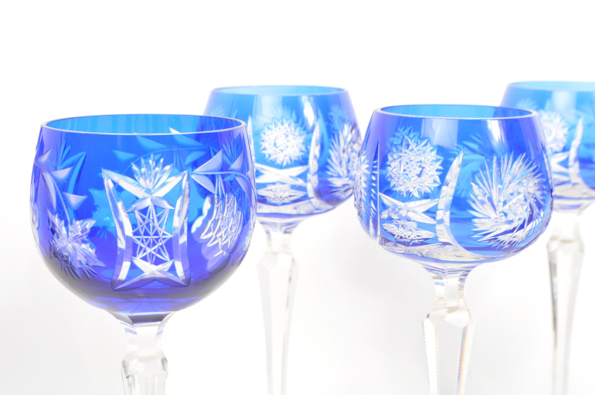 EIGHT MID CENTURY BOHEMIAN CUT HOCK GLASSES - NATCHMANN - Image 4 of 8