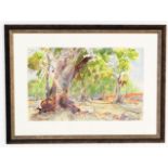 ADRIANUS VANDERBYL - LATE 20TH CENTURY FOREST WATERCOLOUR