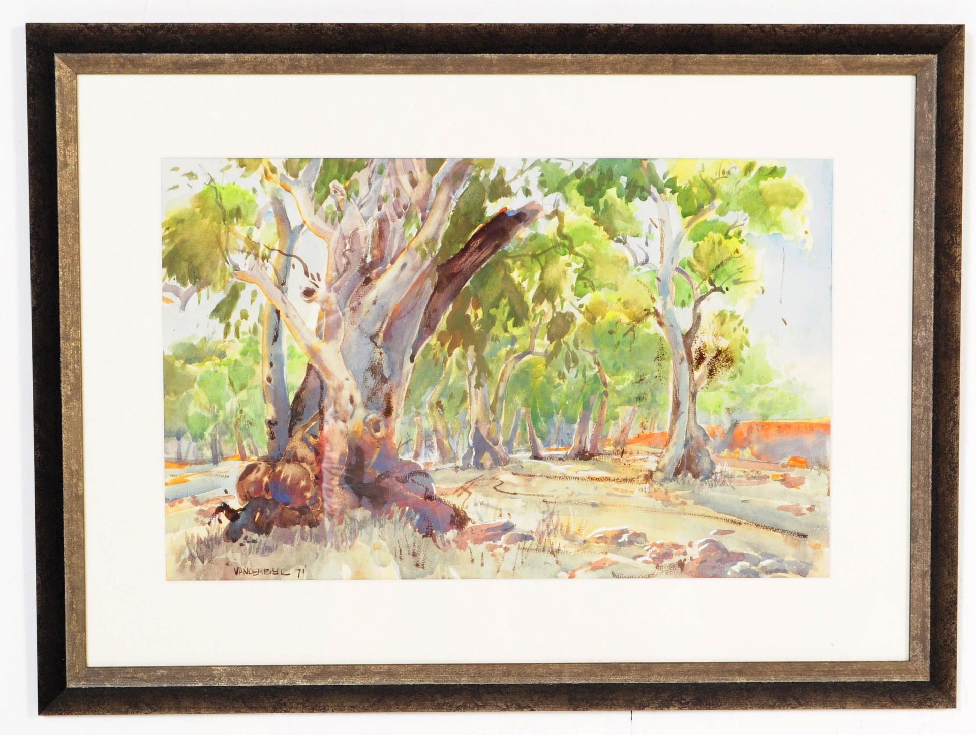 ADRIANUS VANDERBYL - LATE 20TH CENTURY FOREST WATERCOLOUR