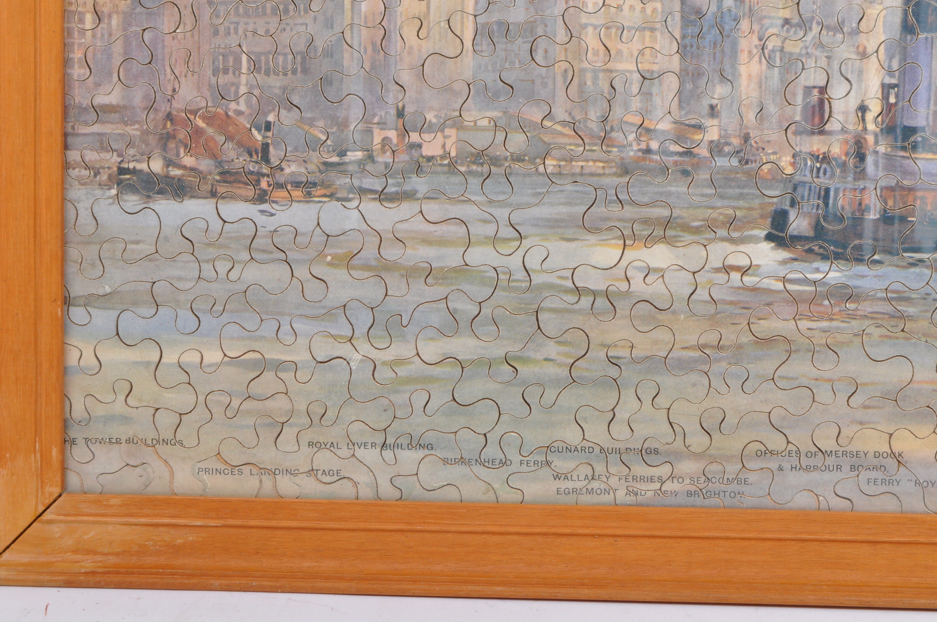 FRAMED JIGSAW CUNARD LINER RMS CARMANIA LIVER BUILDING - Image 4 of 5