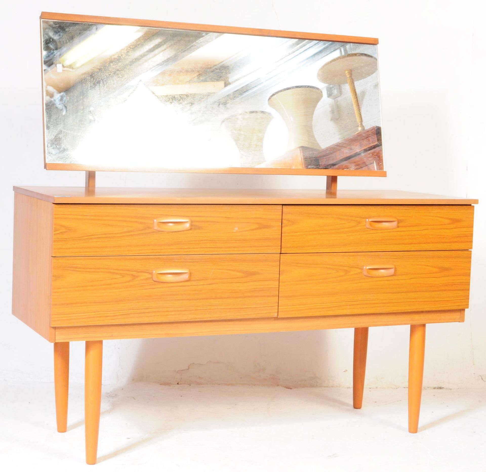 SCHREIBER FURNITURE - TEAK VENEER DRESSING TABLE & CUPBOARD - Image 9 of 11