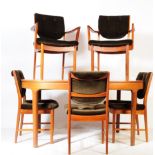 RETRO NATHAN FURNITURE DINING TABLE WITH DANISH STYLE CHAIRS