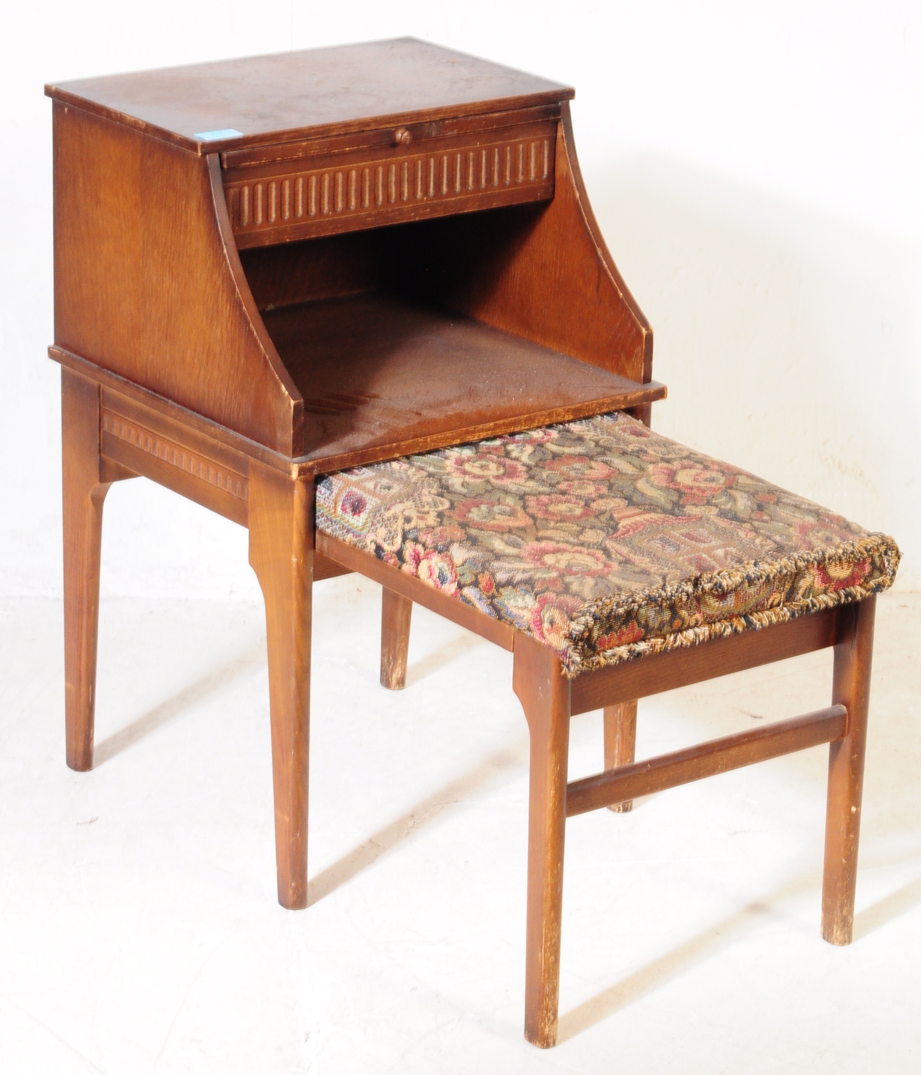 CHIPPY - MID CENTURY TEAK TELEPHONE TABLE & STOOL - Image 2 of 6