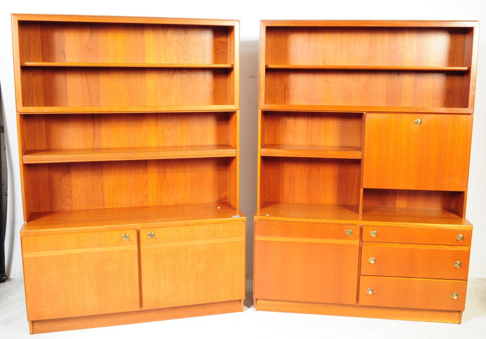 TWO VINTAGE 20TH CENTURY TEAK UPRIGHT WALL CABINETS - Image 2 of 7