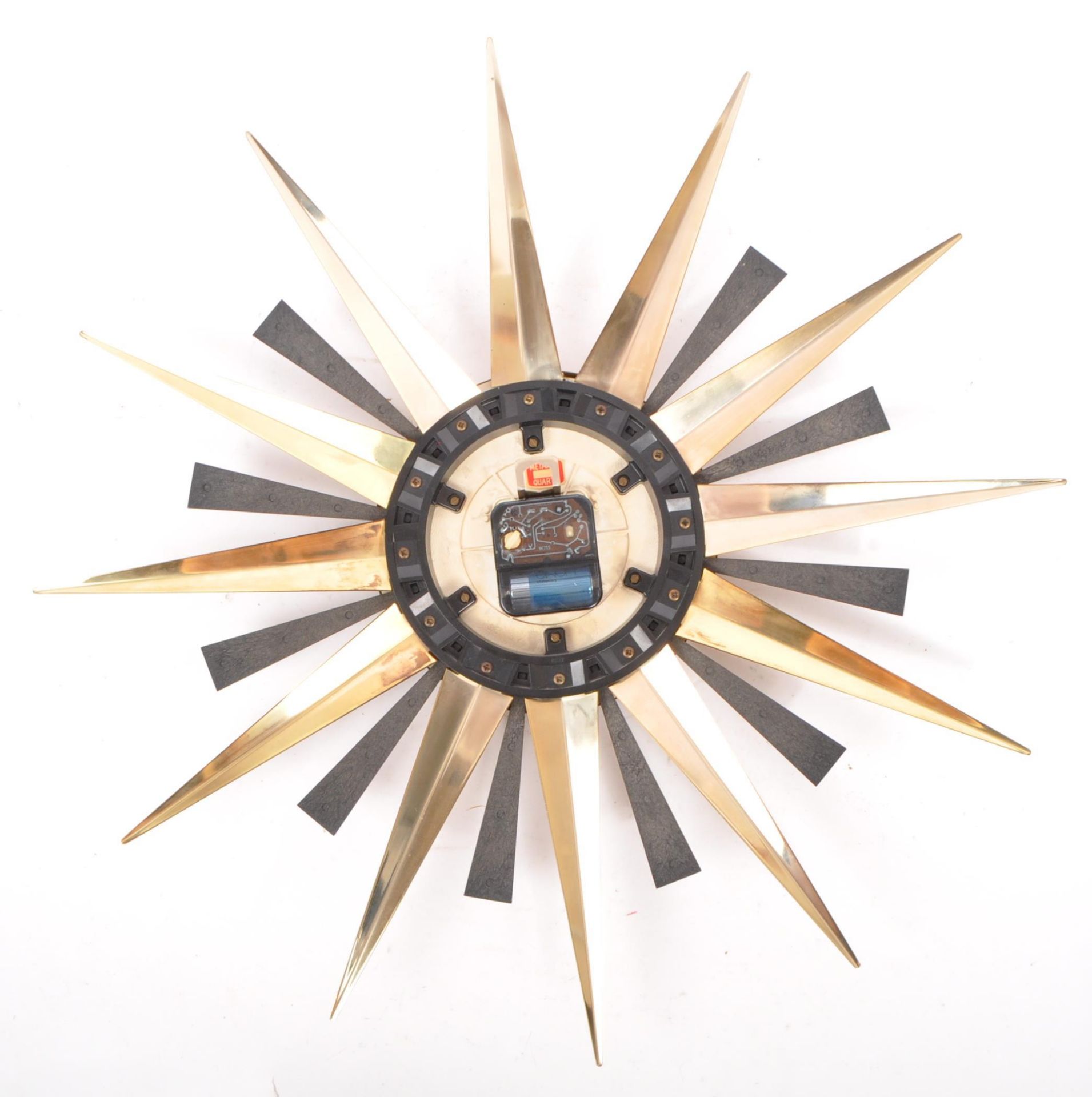 VINTAGE 20TH CENTURY METAMEC SUN / STAR BURST WALL CLOCK - Image 5 of 5