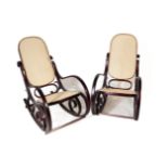 PAIR 20TH CENTURY THONET STYLE BENTWOOD ROCKING CHAIR