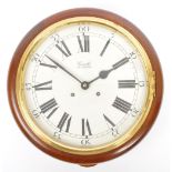 COMITTI OF LONDON - MAHOGANY CASED STATION CLOCK