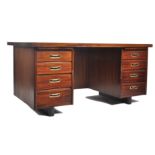 RETRO AFROMOSIA TEAK TWIN PEDESTAL OFFICE DESK