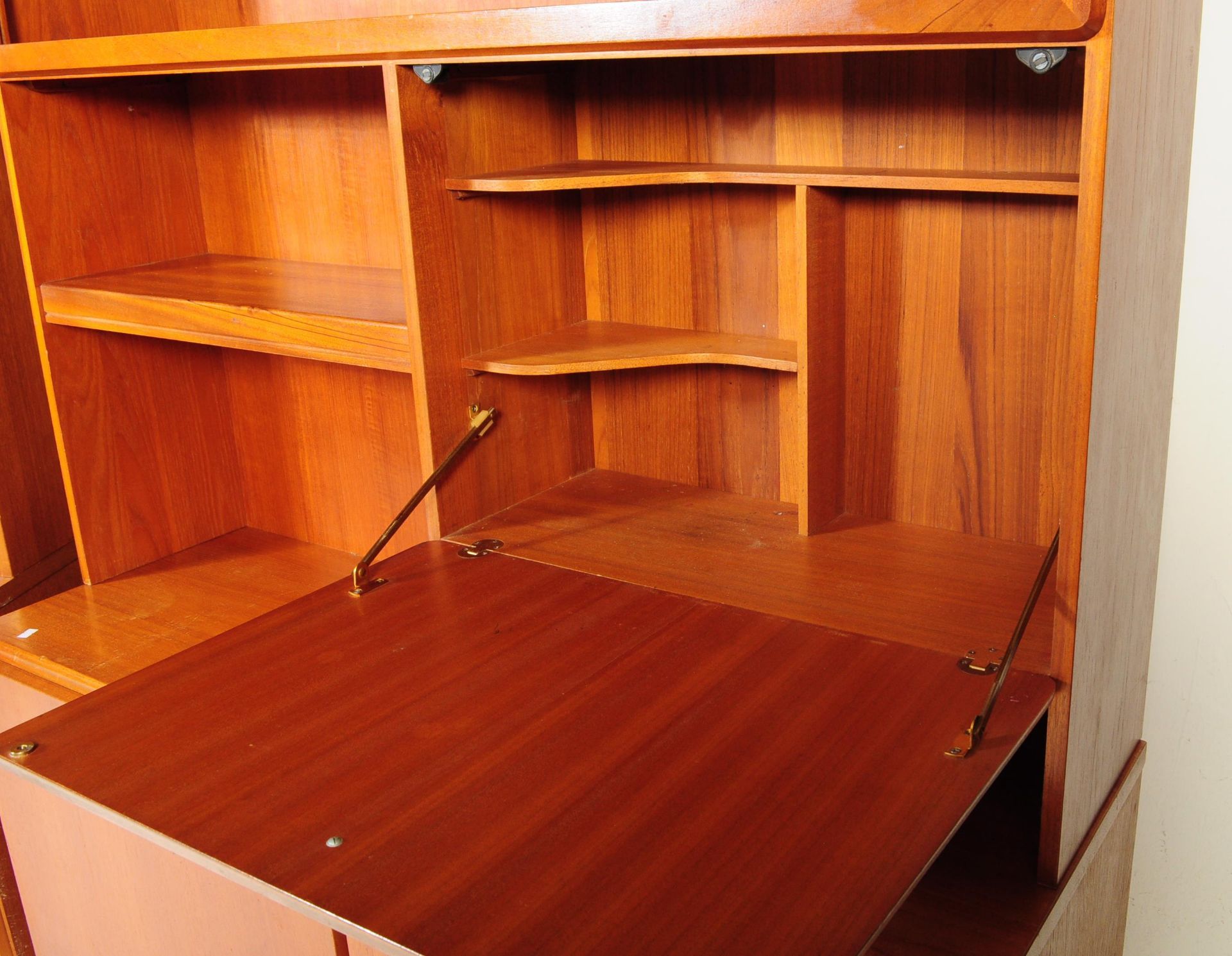 TWO VINTAGE 20TH CENTURY TEAK UPRIGHT WALL CABINETS - Image 3 of 7