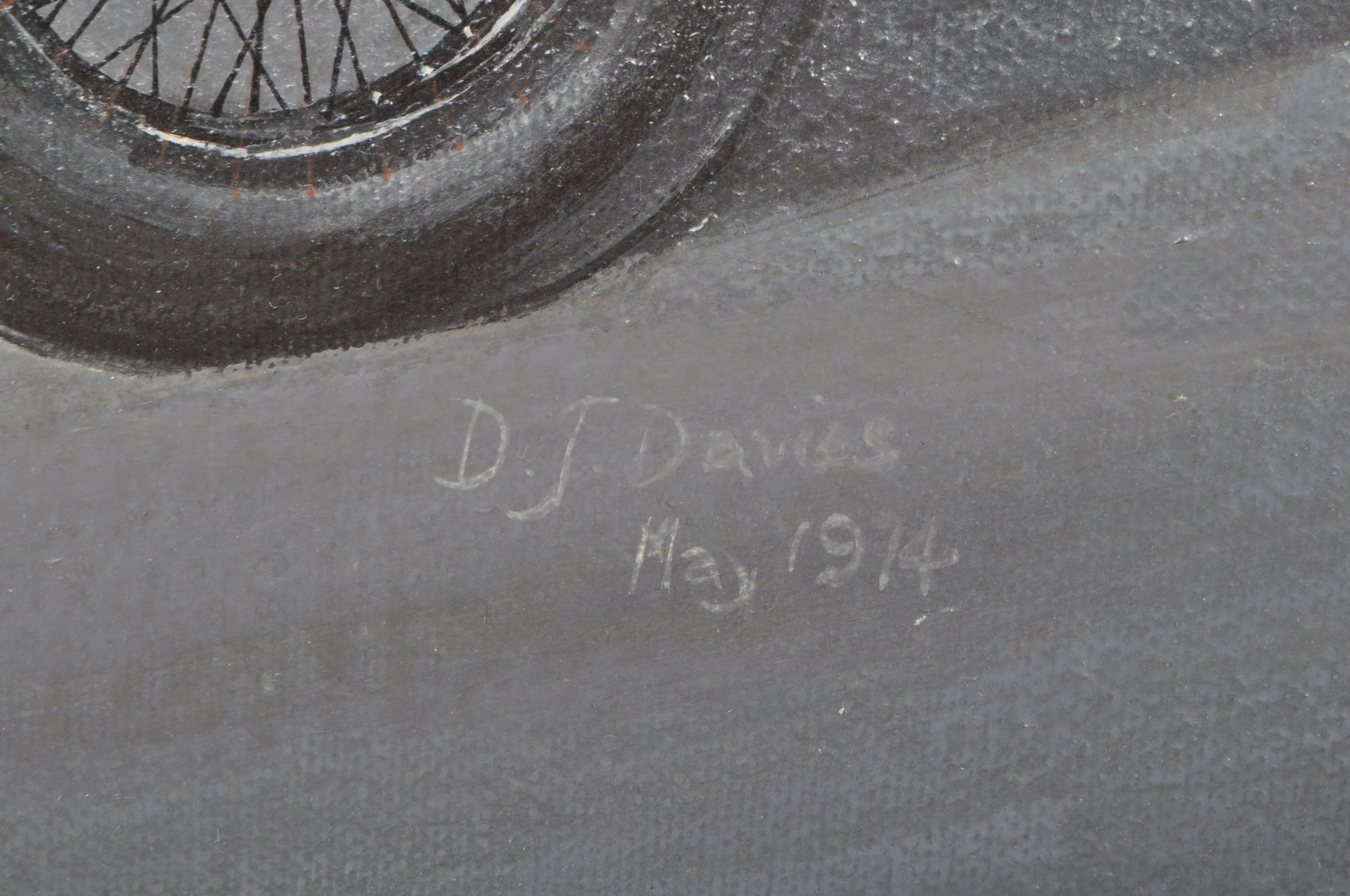D. J. DAVIES 20TH CENTURY ACRYLIC PAINTING OF ROLLS - ROYCE - Image 4 of 5