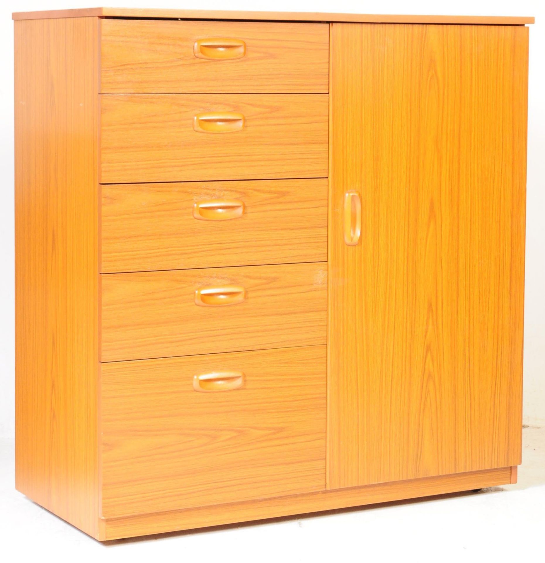 SCHREIBER FURNITURE - TEAK VENEER DRESSING TABLE & CUPBOARD - Image 3 of 11