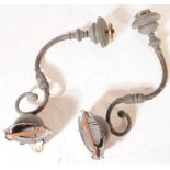 PAIR OF 19TH CENTURY METAL WALL MOUNTED SCONCE LIGHTS