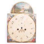 19TH CENTURY VICTORIAN PAINTED GRANDFATHER CLOCK FACE