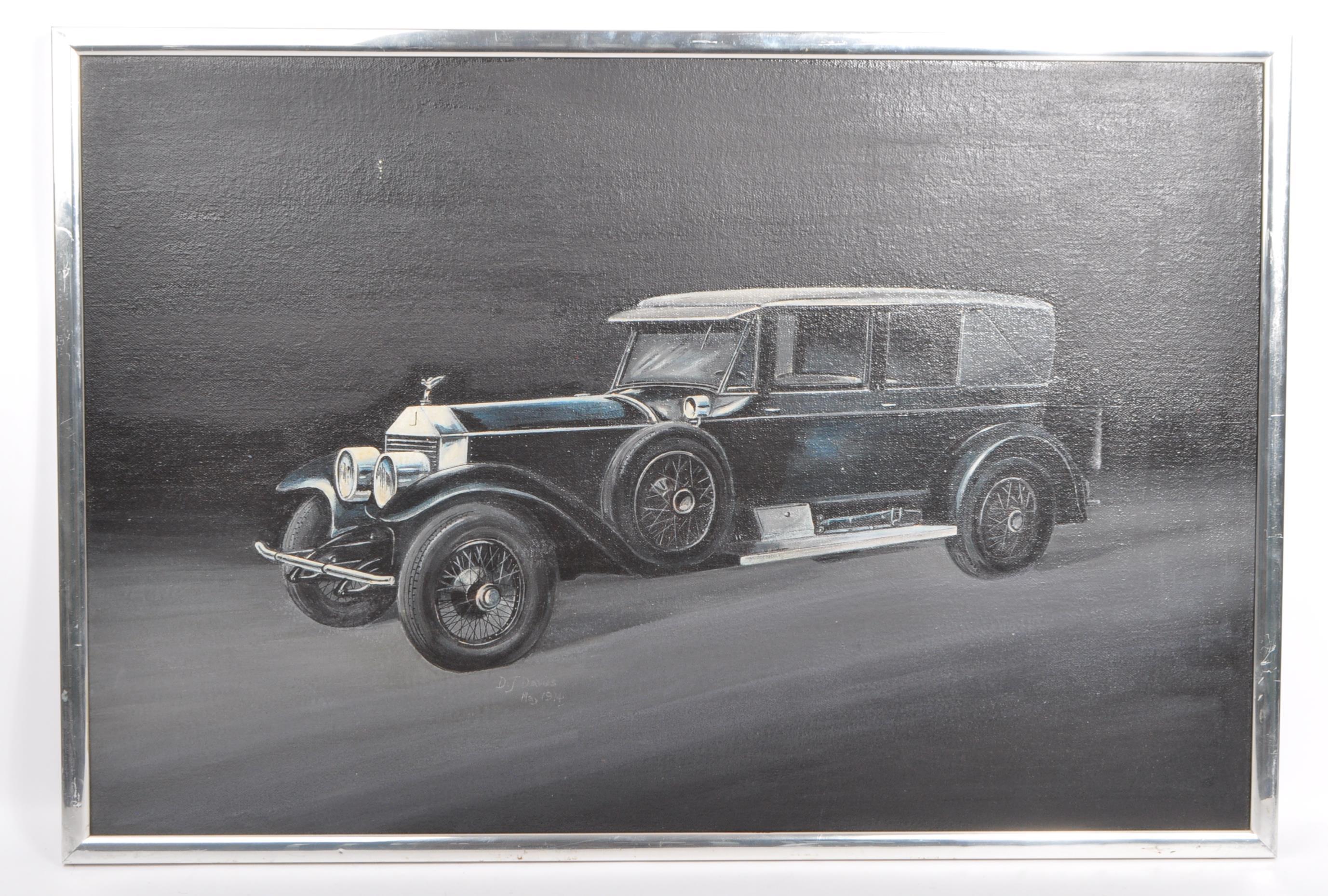 D. J. DAVIES 20TH CENTURY ACRYLIC PAINTING OF ROLLS - ROYCE